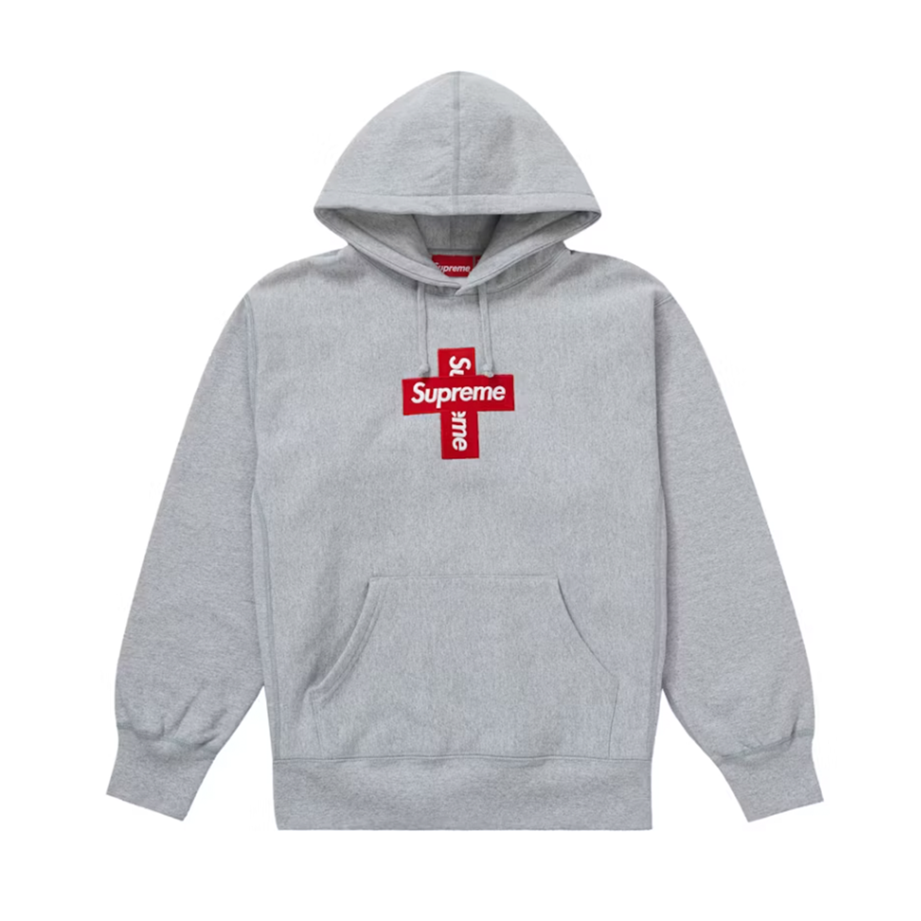Supreme Cross Box Logo Hooded Sweatshirt Heather Grey