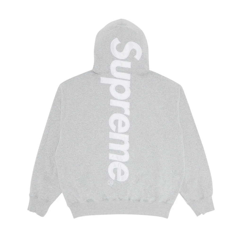 Supreme Satin Appliqué Hooded Sweatshirt (FW25) Heather Grey