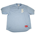 Supreme London Shop S Logo Baseball Henley Light Blue [USED] - XL (Used)