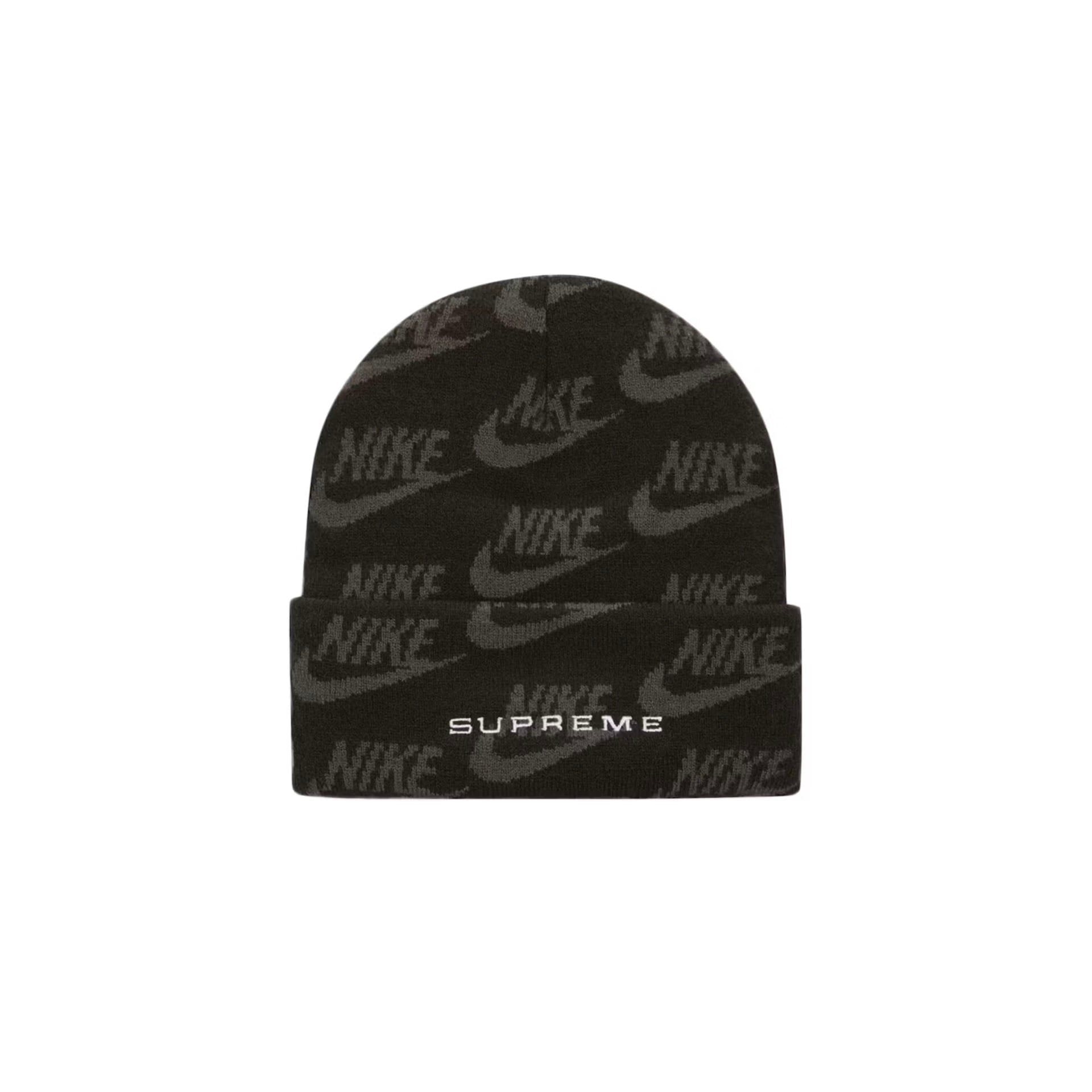 Supreme Nike Jacquard Logos Beanie Black