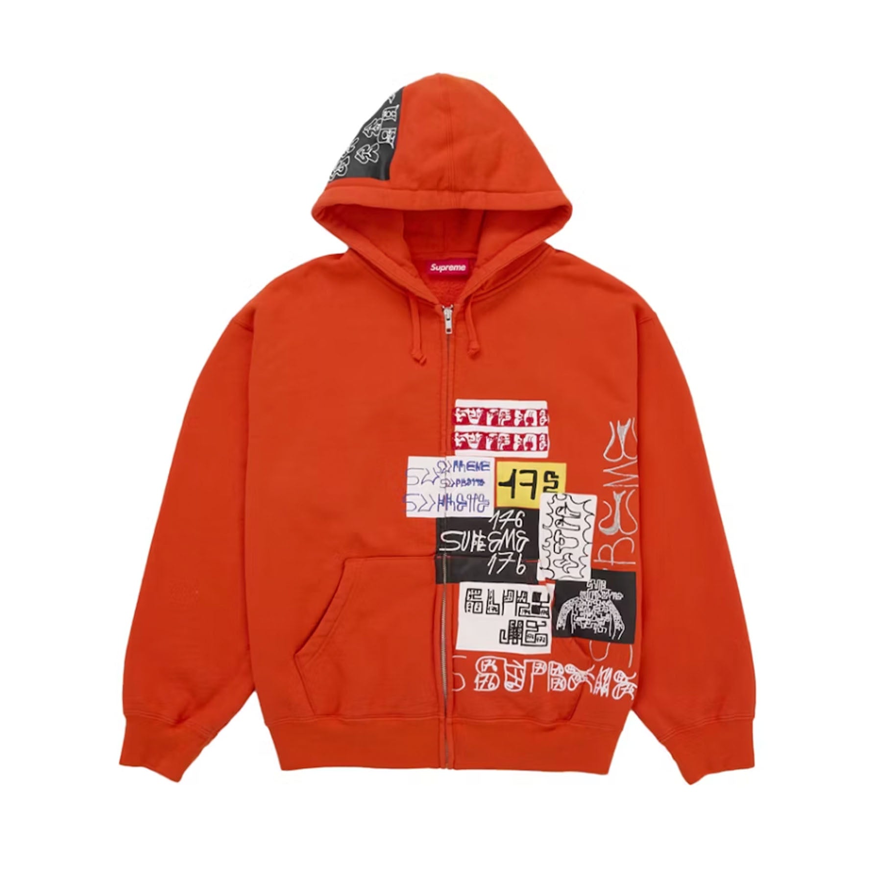 Supreme 176 Zip Up Hooded Sweatshirt Bright Orange