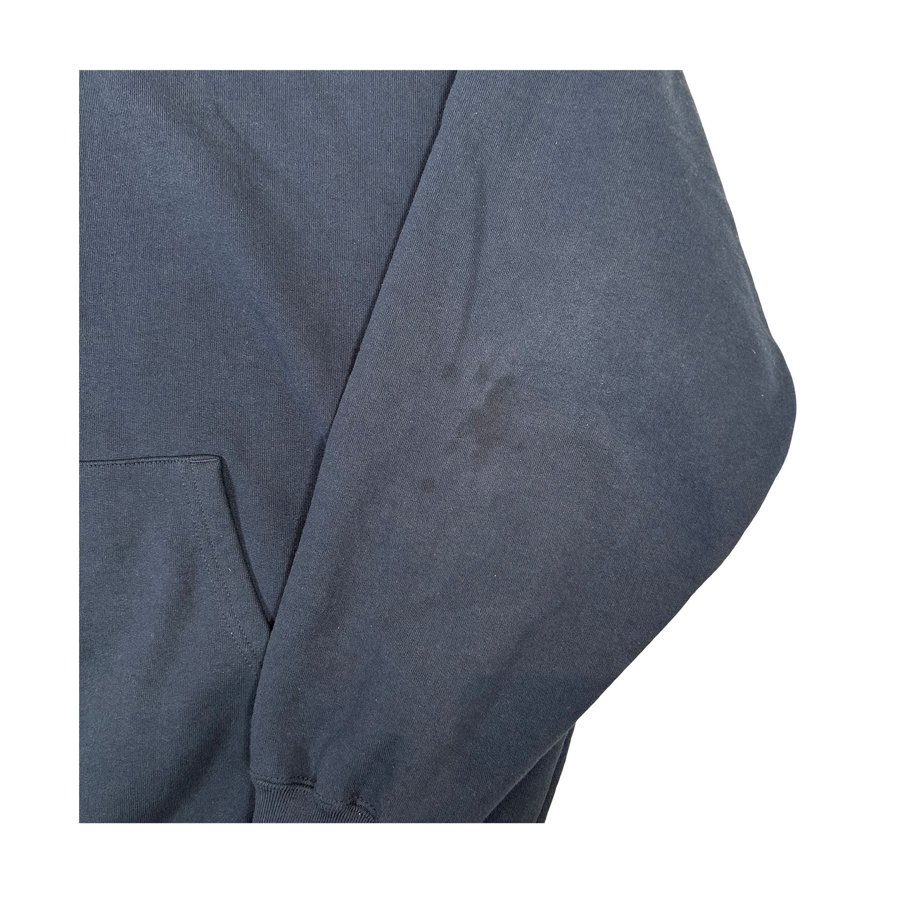 Supreme Satin Applique Hooded Sweatshirt (SS26) Washed Navy [USED] - XL (Used)