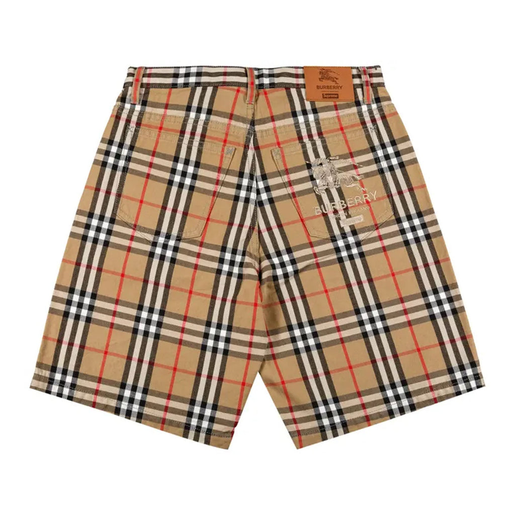 Supreme Burberry Denim Short Beige