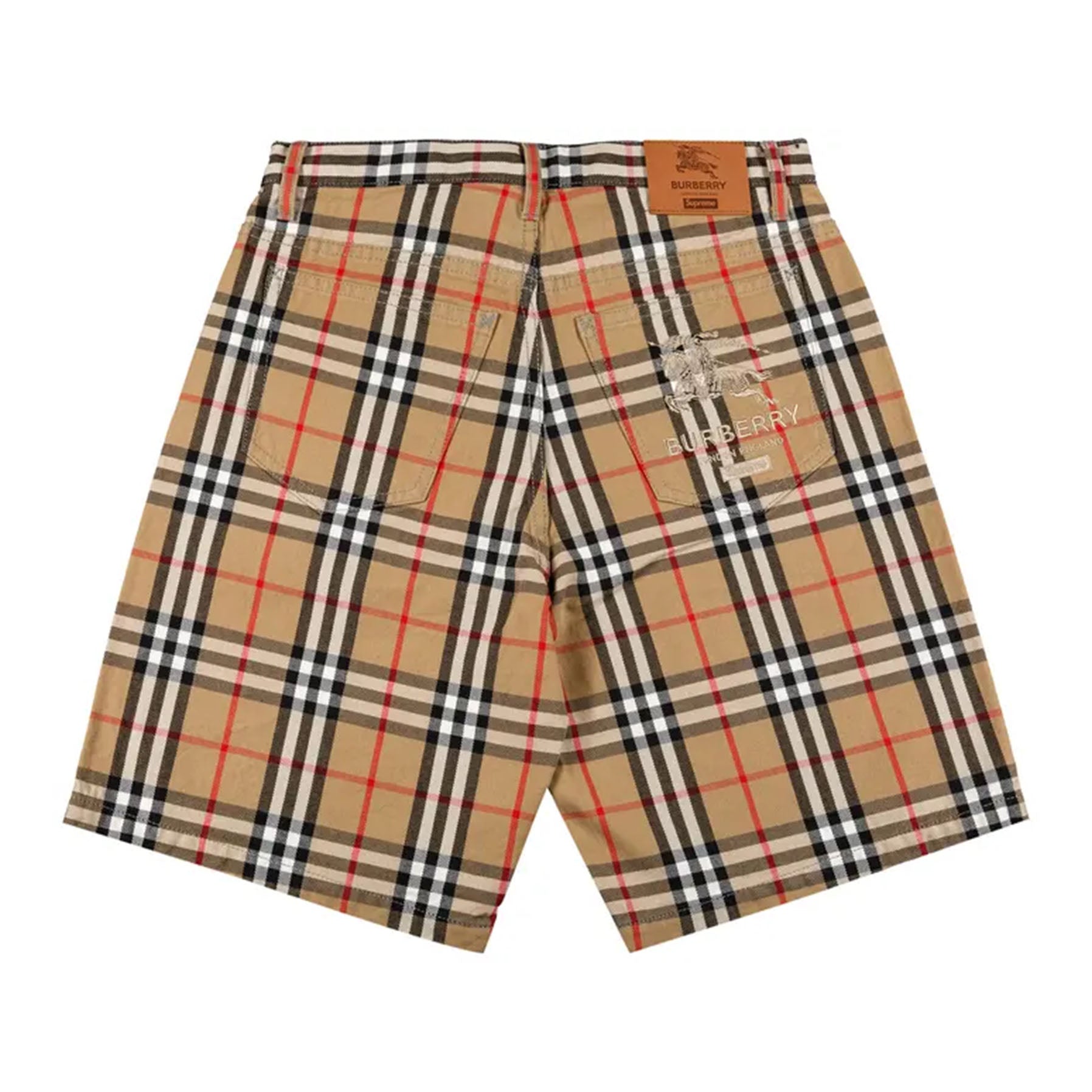 Supreme Burberry Denim Short Beige