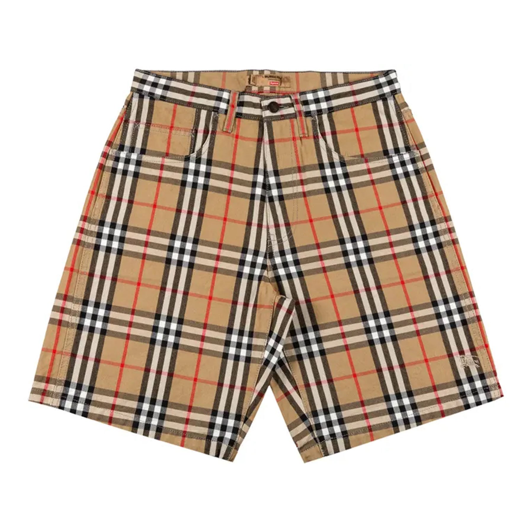 Supreme Burberry Denim Short Beige