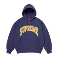Supreme Cracked Raglan Zip Up Hooded Sweatshirt Washed Navy