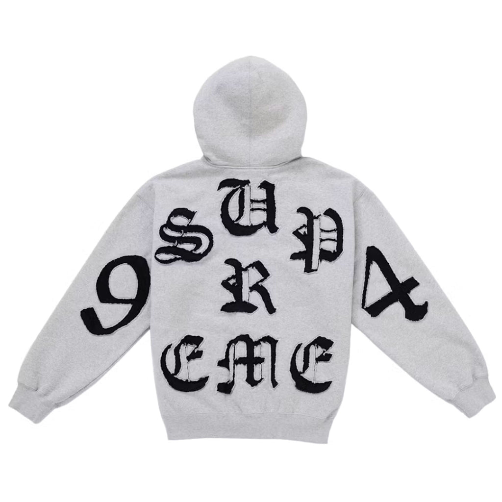 Supreme Cut Out Zip Up Hooded Sweatshirt Heather Grey