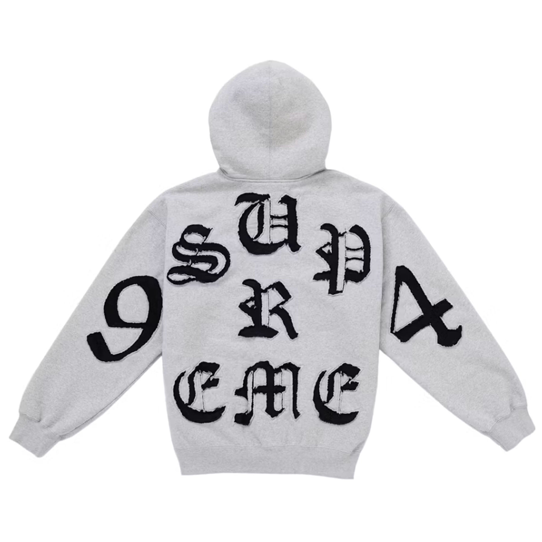 Supreme Cut Out Zip Up Hooded Sweatshirt Heather Grey