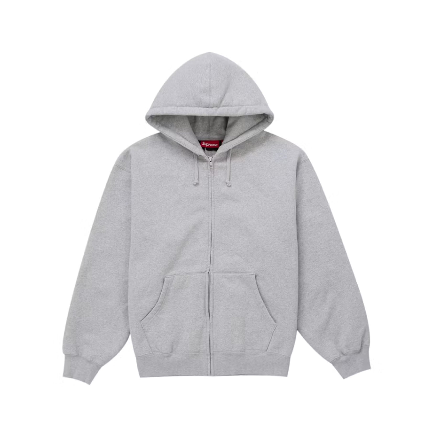 Supreme Cut Out Zip Up Hooded Sweatshirt Heather Grey