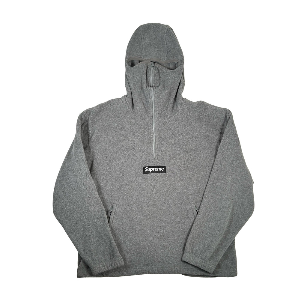 Supreme Polartec Face Mask Half Zip Hooded Sweatshirt Grey [USED] - M (Used)