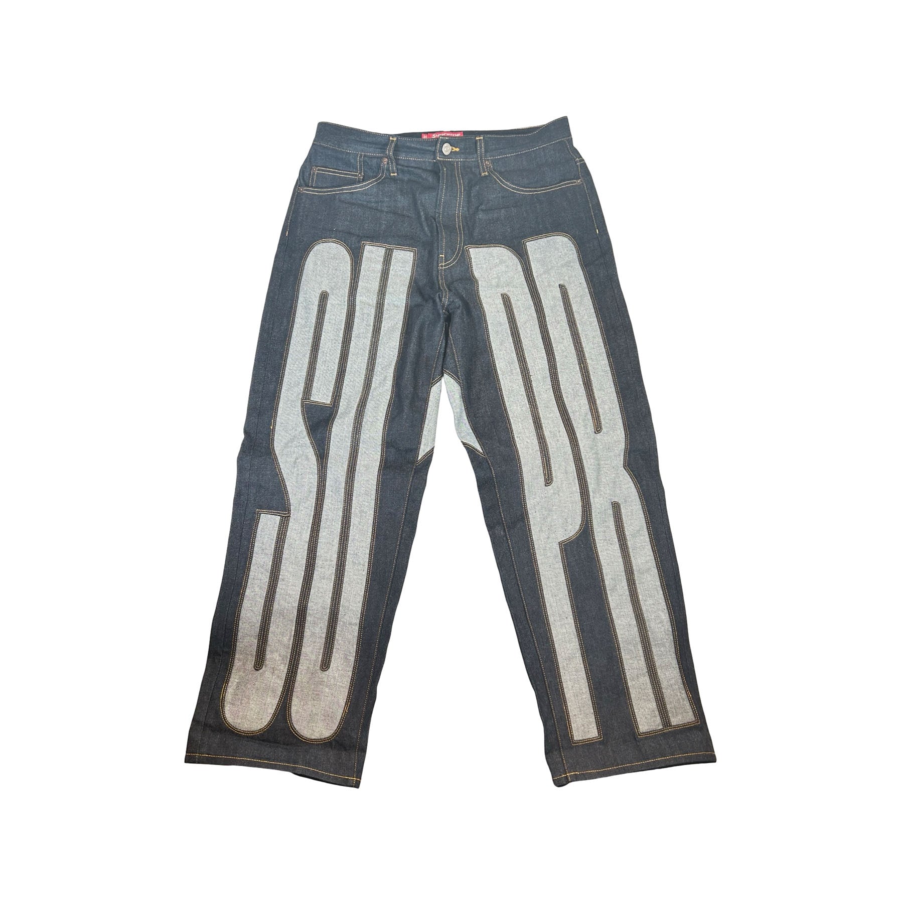 Supreme Inset Spellout Baggy Jean Rigid Indigo [USED] - 32 (Used)