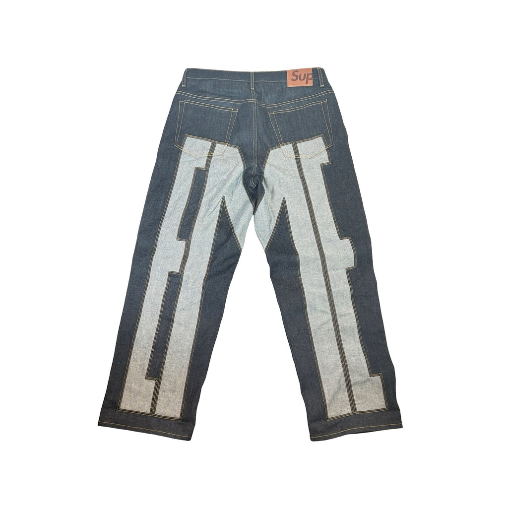 Supreme Inset Spellout Baggy Jean Rigid Indigo [USED] - 32 (Used)