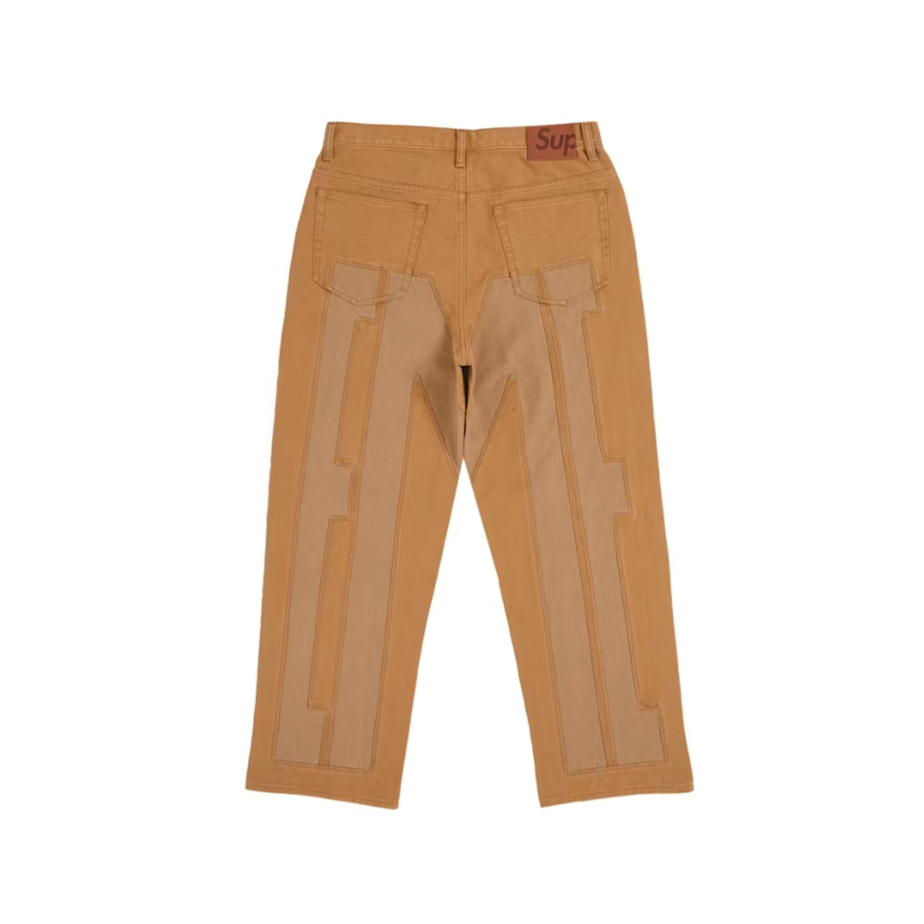 Supreme Inset Spellout Baggy Jean Brown