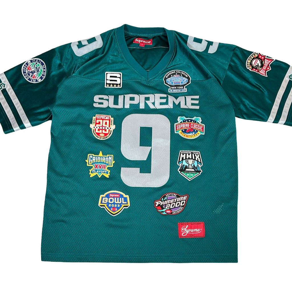 Supreme Championships Embroidered Football Jersey Dark Teal [USED] - S (Used)