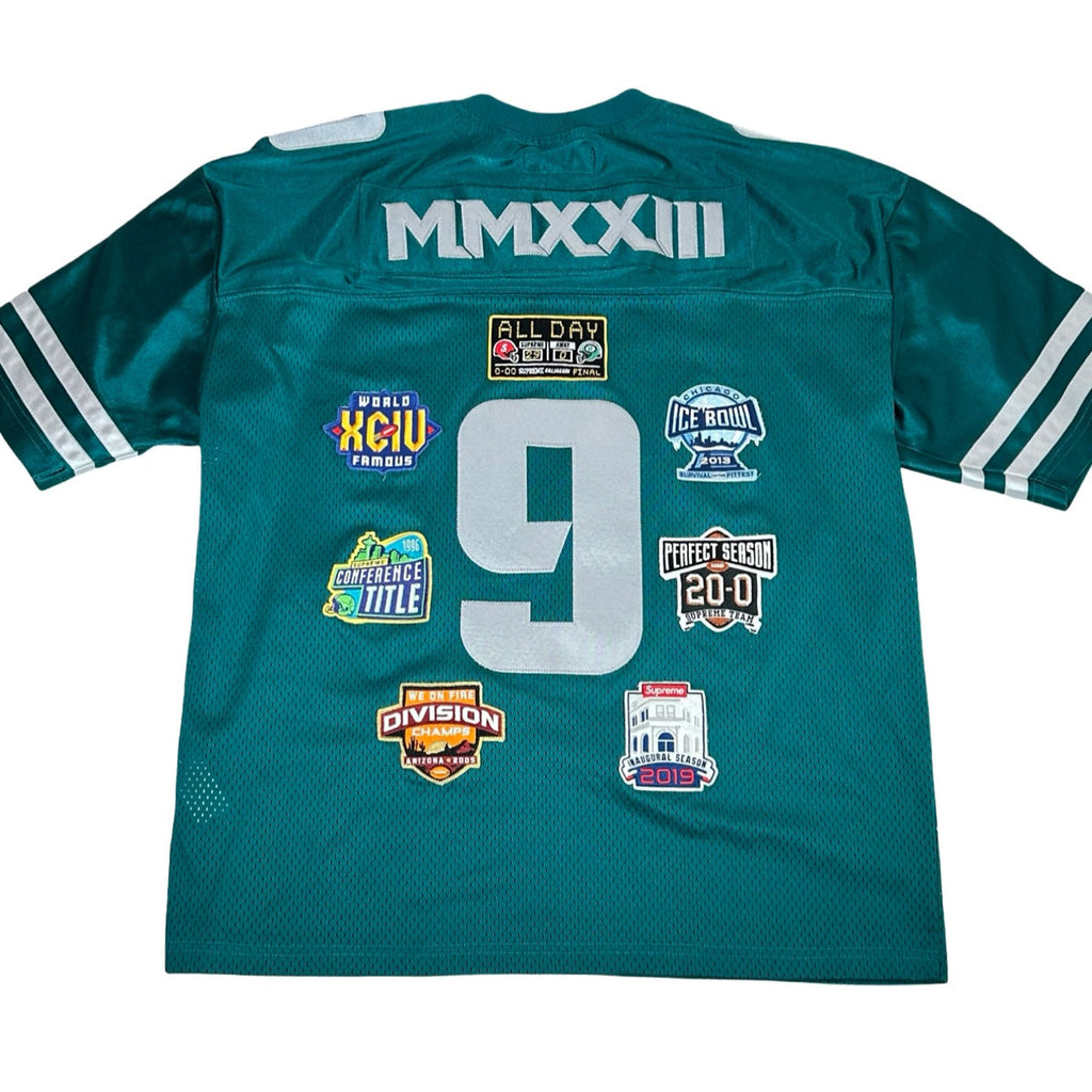 Supreme Championships Embroidered Football Jersey Dark Teal [USED] - S (Used)