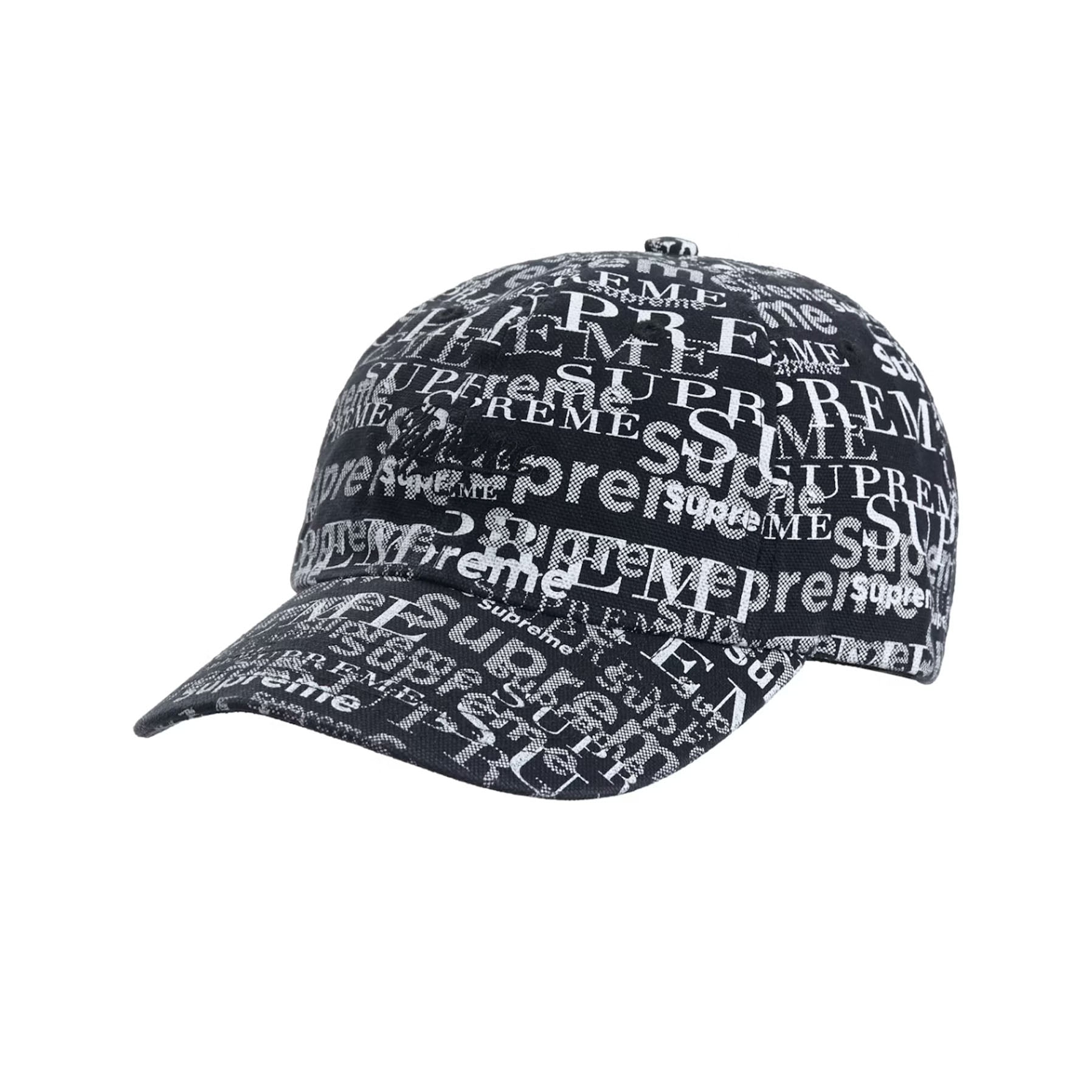 Supreme Logo Pattern 6-Panel Black [USED]