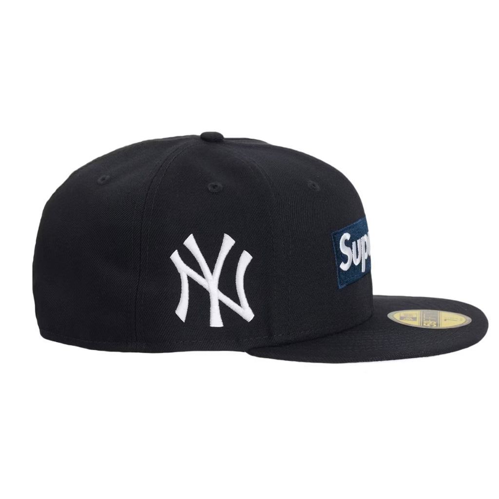 Supreme MLB Teams New York Box Logo New Era 59Fifty Fitted Cap Navy