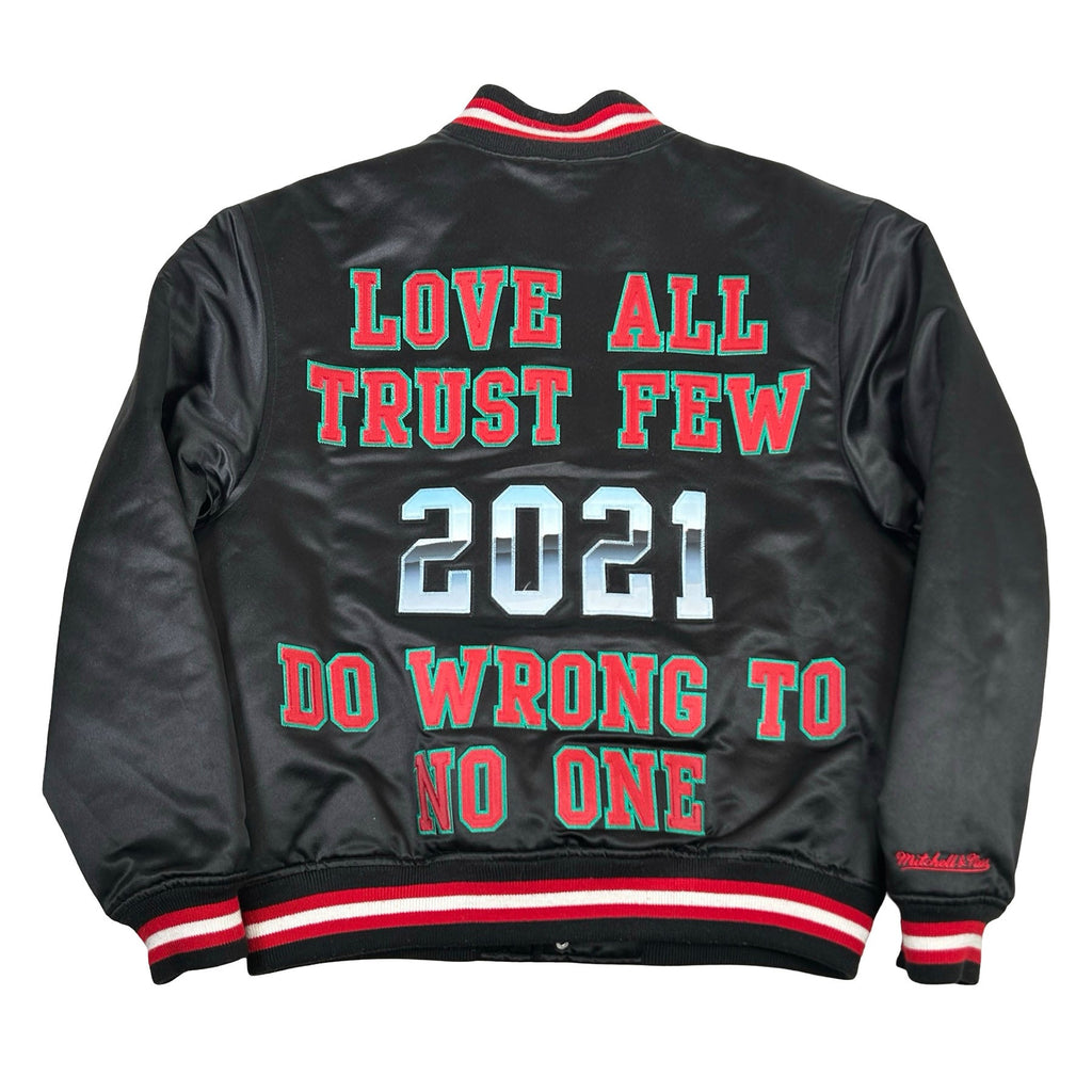 Supreme Mitchell & Ness Satin Varsity Jacket Black [USED] - M (Used)