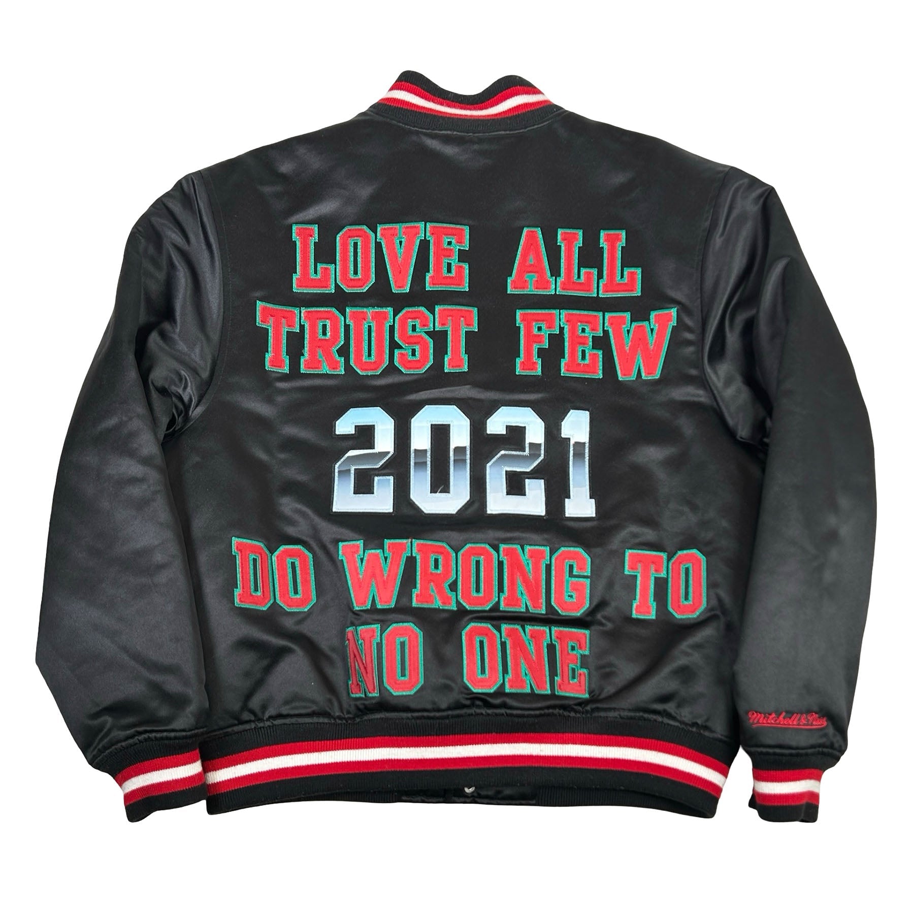 Supreme Mitchell & Ness Satin Varsity Jacket Black [USED] - M (Used)