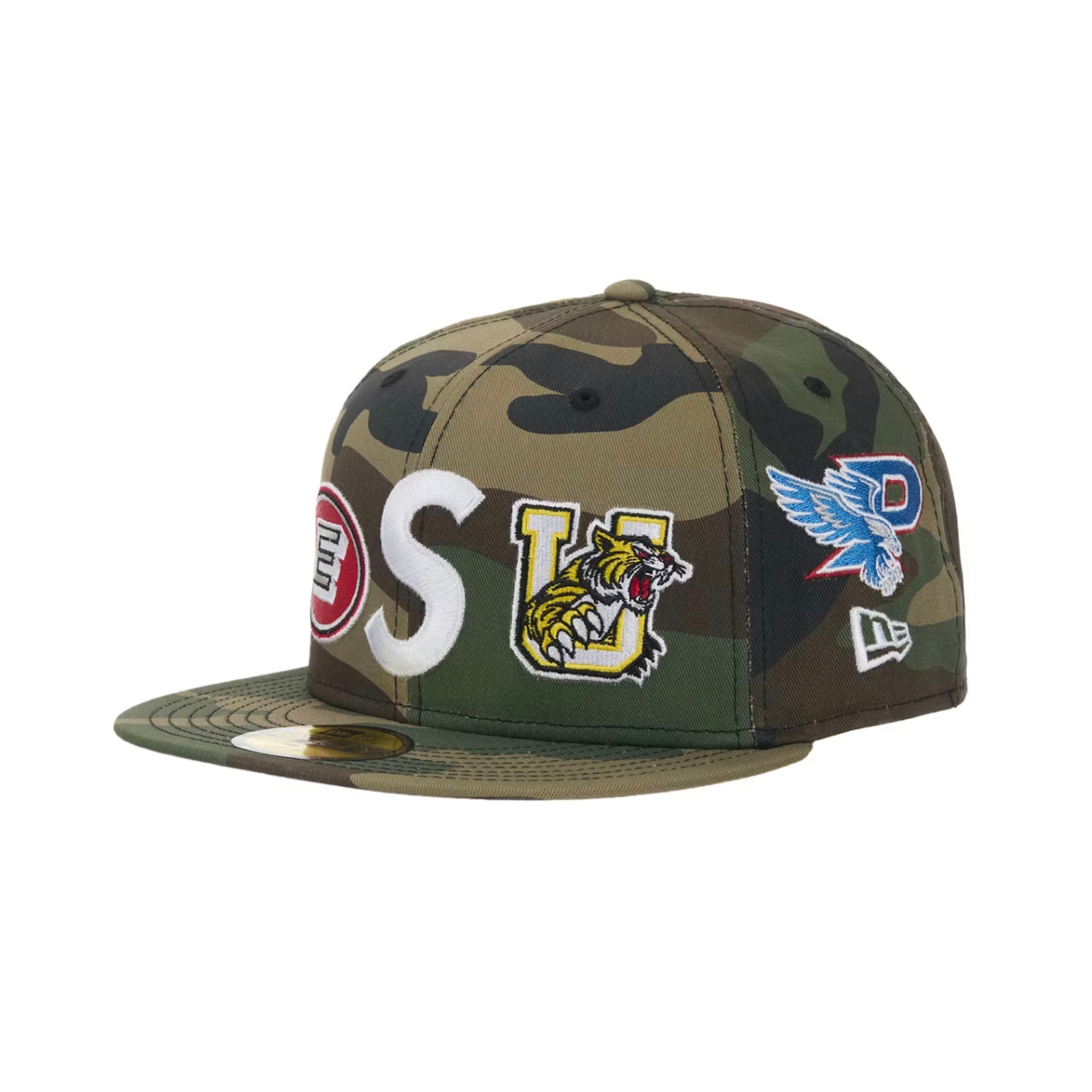 Supreme Mascots S Logo New Era 59Fifty Fitted Cap Woodland Camo