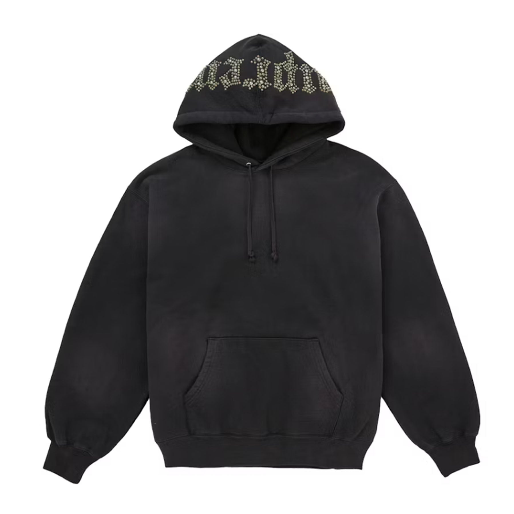 Supreme Overdyed Studded Hooded Sweatshirt Black