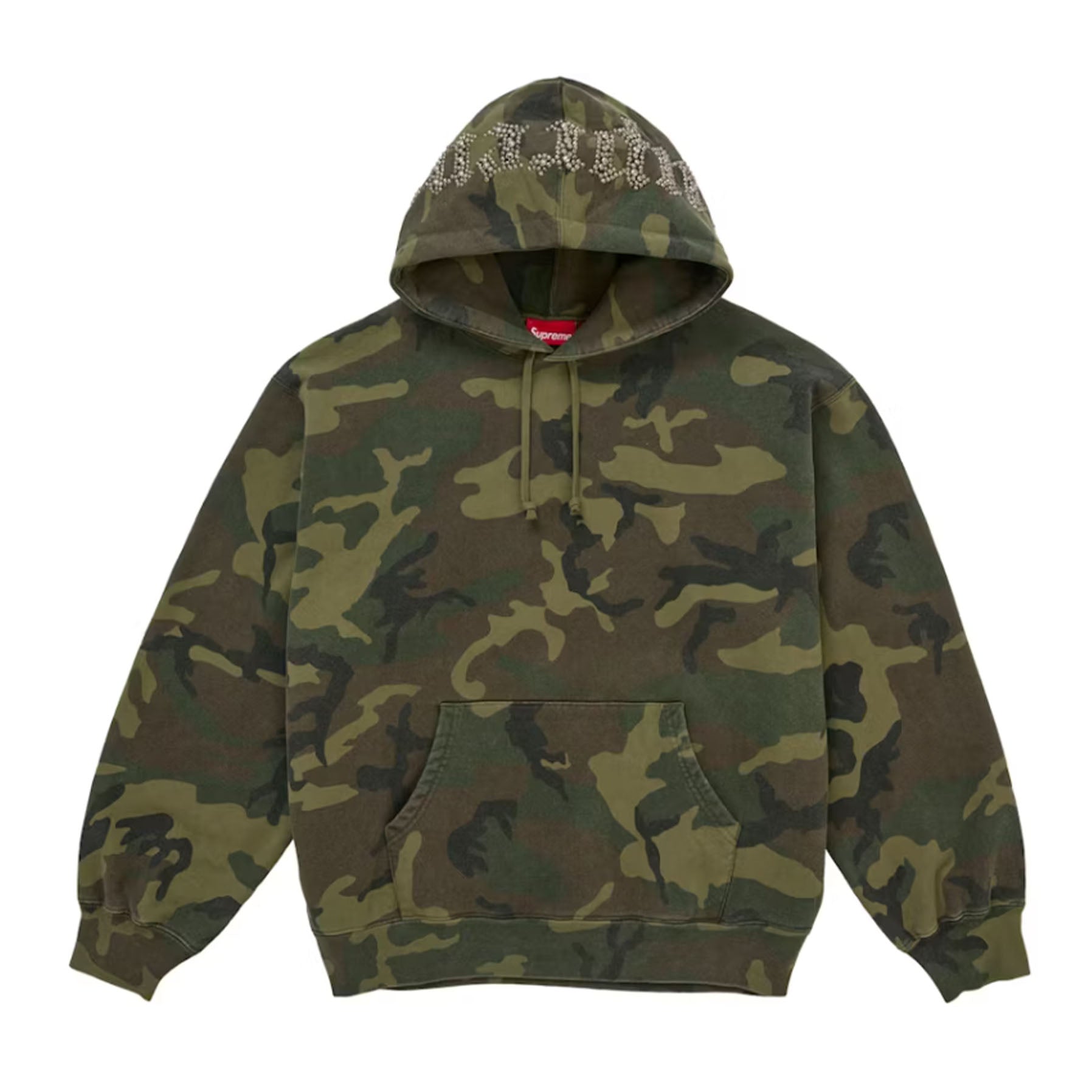 Supreme Overdyed Studded Hooded Sweatshirt Woodland Camo