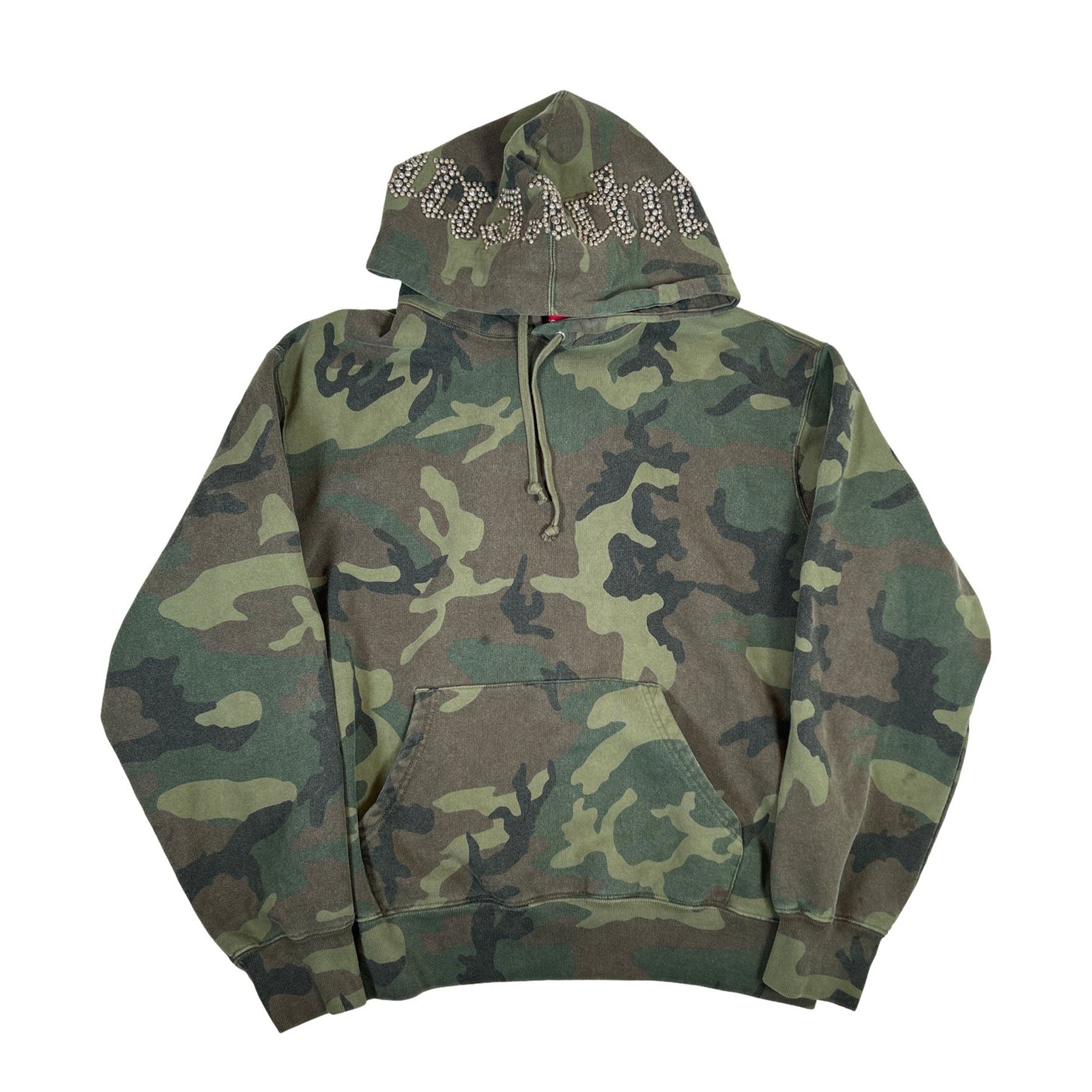 Supreme Overdyed Studded Hooded Sweatshirt Woodland Camo [USED] - S (Used)