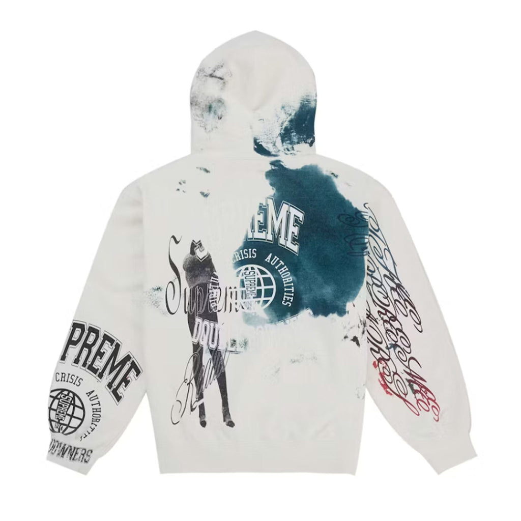 Supreme Overprint Hooded Sweatshirt White