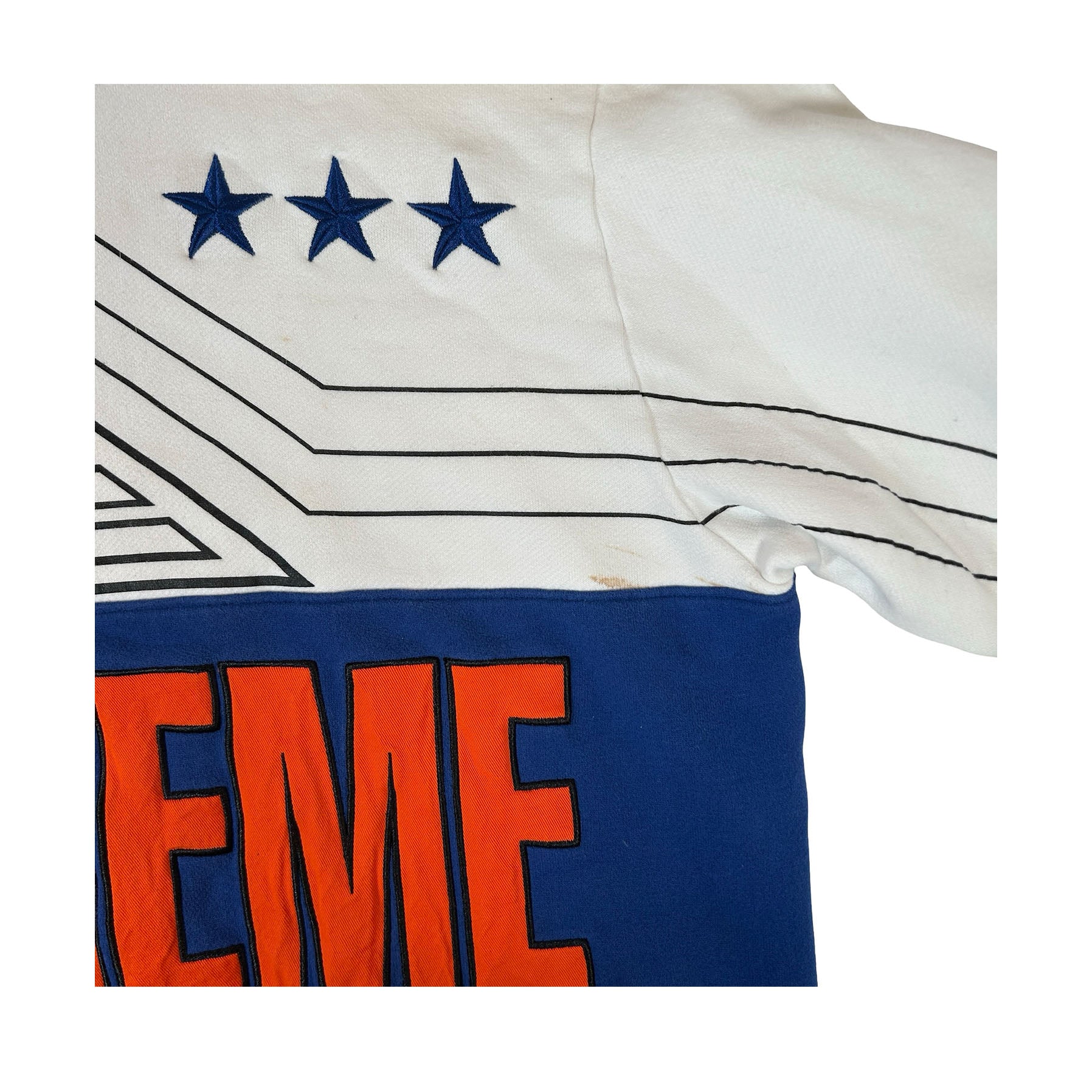 Supreme Patrick Ewing Hoodie White Orange FW03 [USED] - XL (Used)