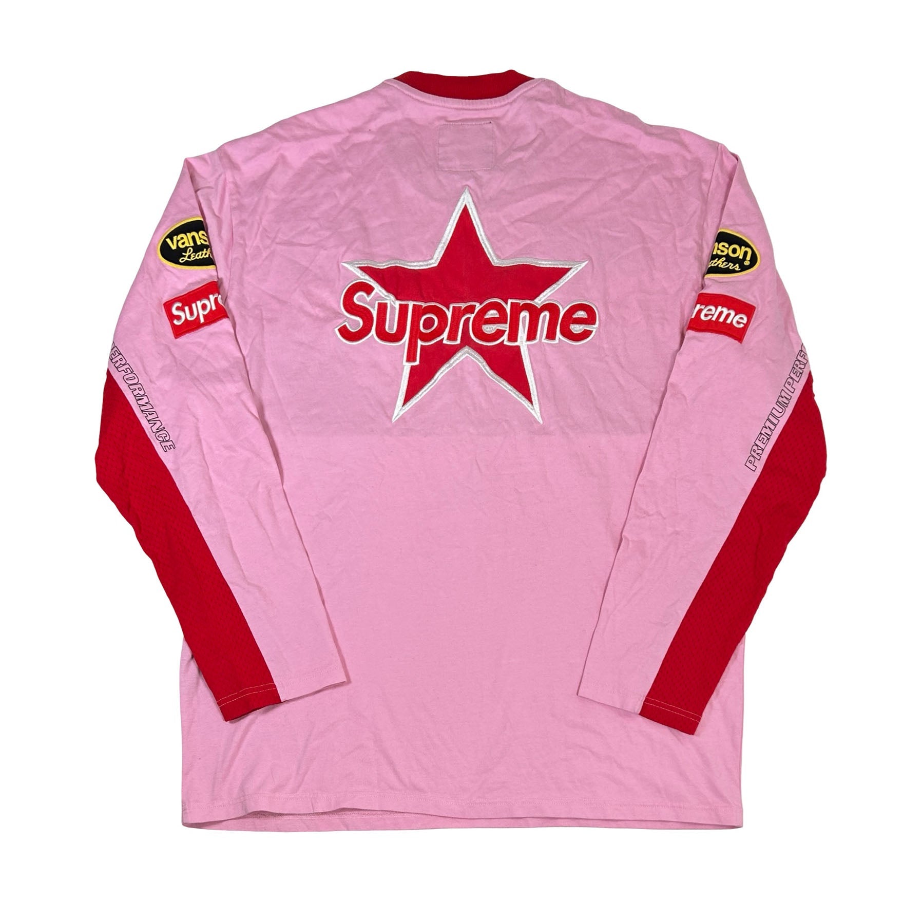 Supreme Vanson Leathers L/S Top Pink [USED] - XL (Used)