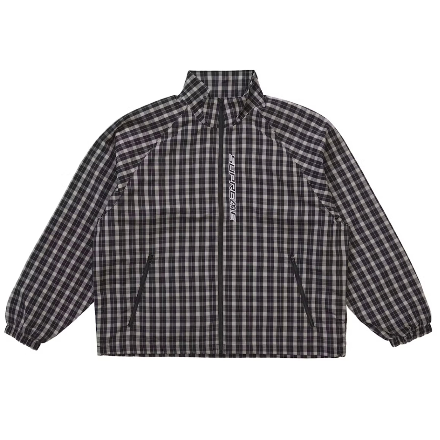 Supreme Plaid Track Jacket Black