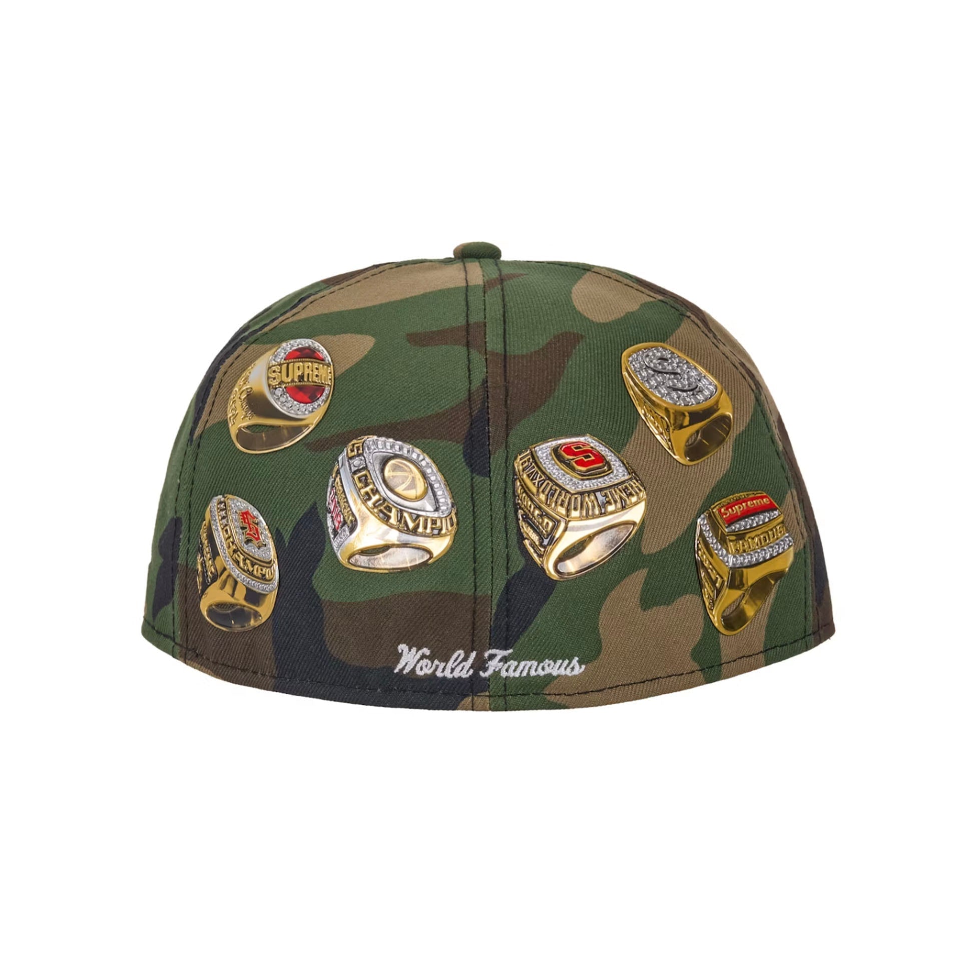 Supreme Rings Box Logo New Era 59Fifty Fitted Hat Woodland Camo