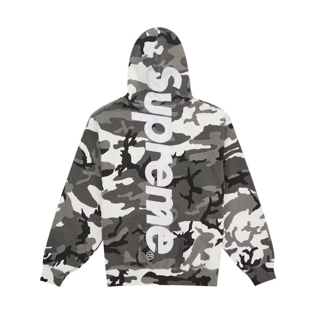 Supreme Satin Applique Hooded Sweatshirt (SS26) Snow Camo