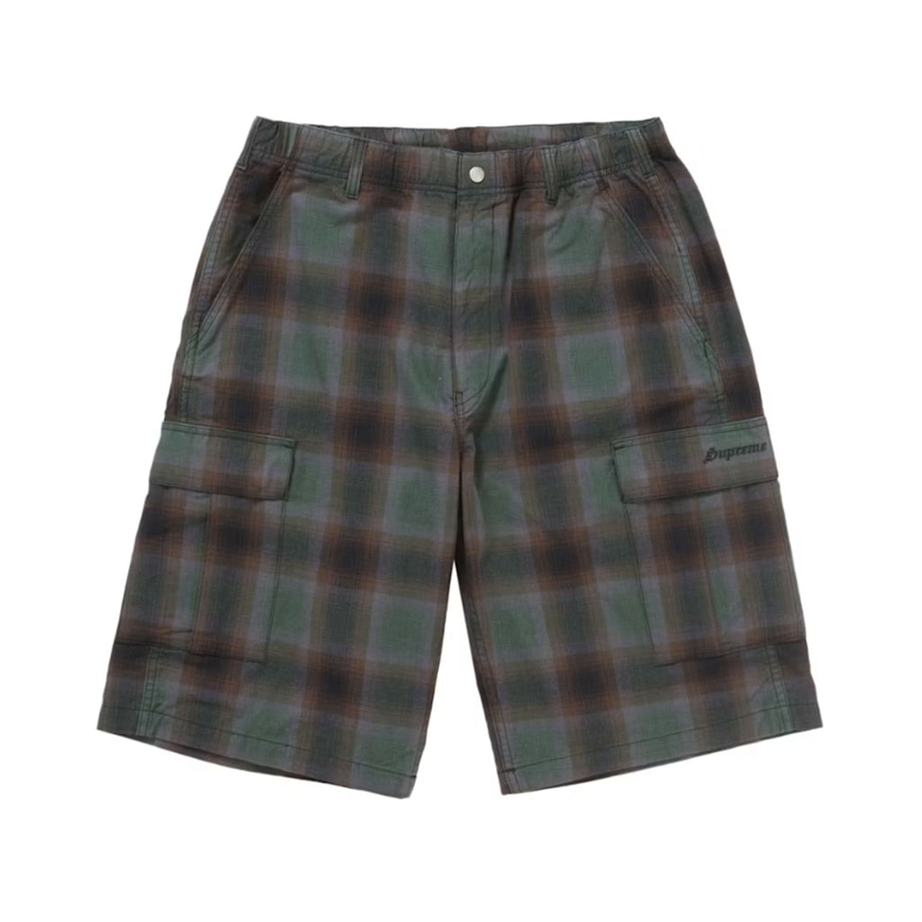 Supreme Shadow Plaid Cargo Short Green