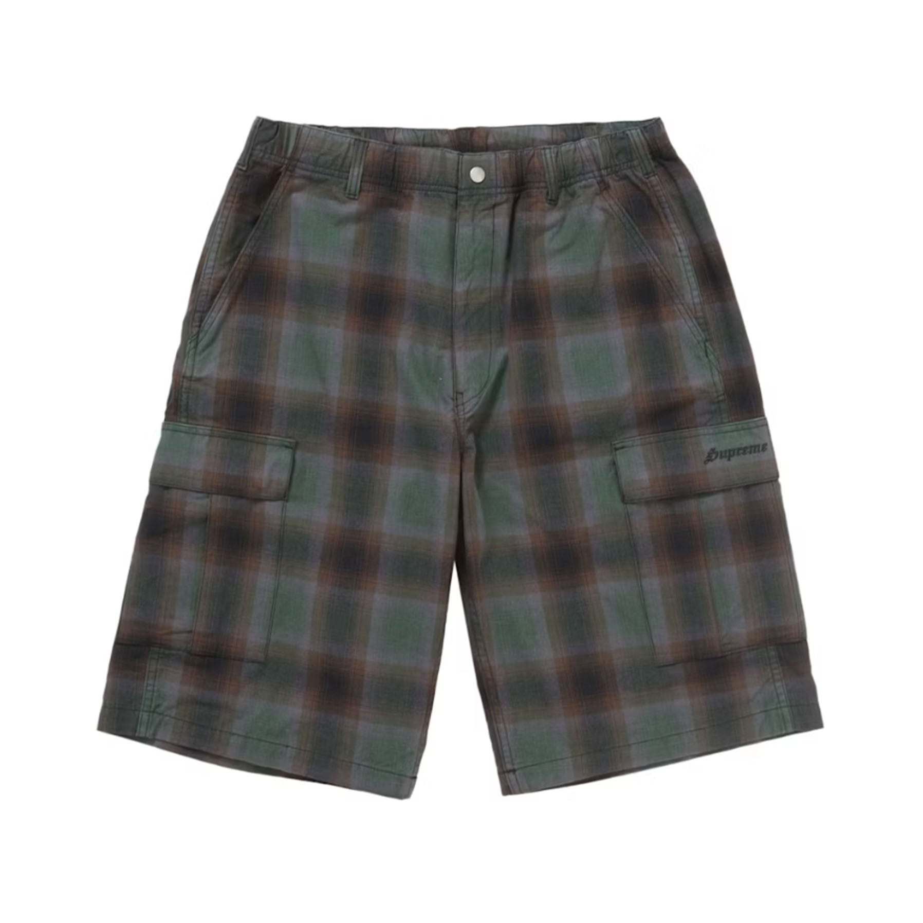 Supreme Shadow Plaid Cargo Short Green