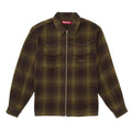 Supreme Studded Shadow Plaid Zip Up Shirt Green