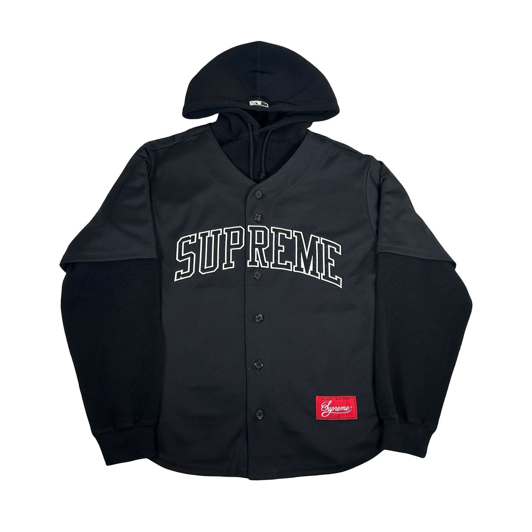 Supreme Chicago White Sox Hooded Baseball Jersey Black [USED] - S (Used)