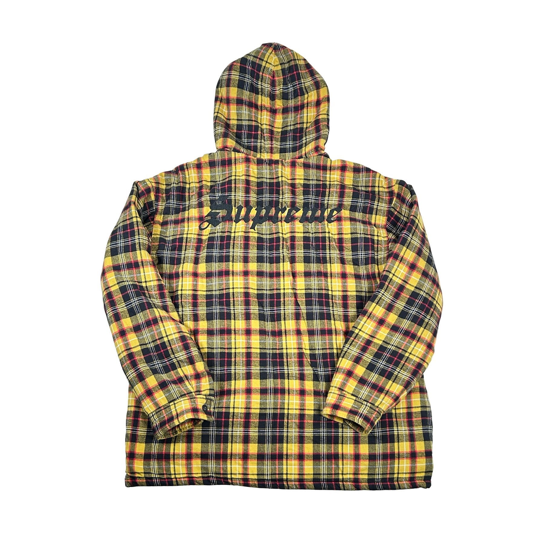 Supreme Lined Zip Up Hooded Flannel Shirt Yellow [USED] - XL (Used)