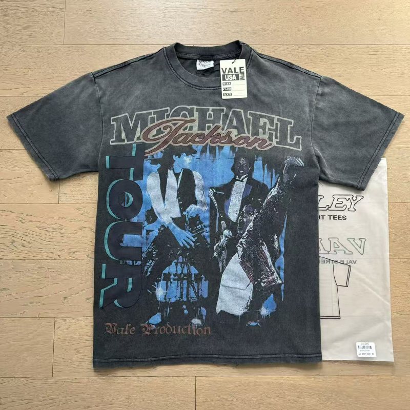 VALE USA Washed Michael Jackson Graphic T-Shirt — context