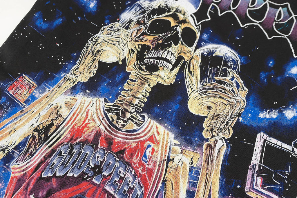 Godspeed Washed Black Graphic T-Shirt — detail