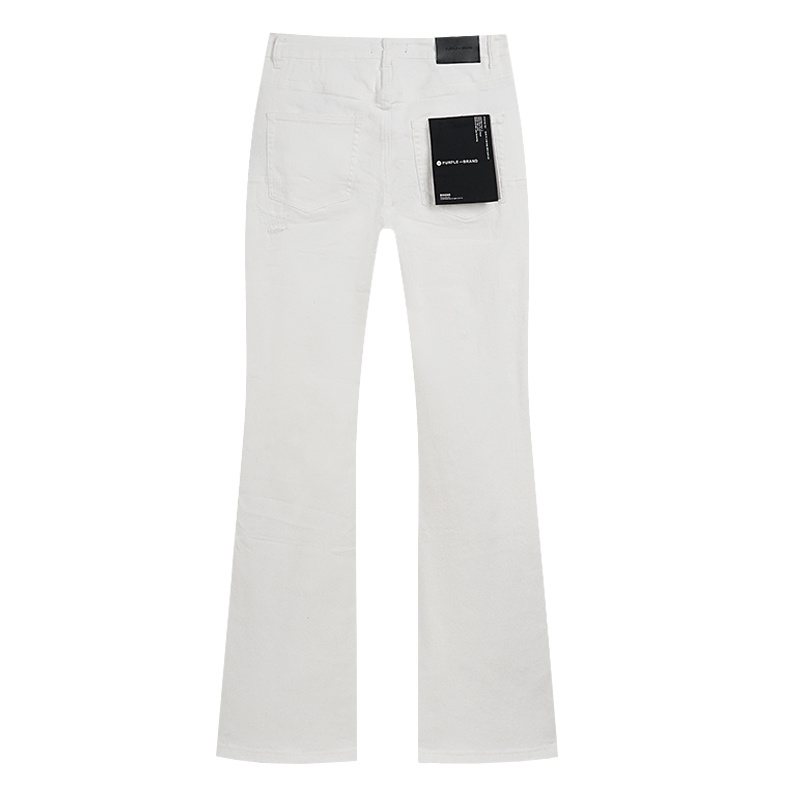 Purple Brand Distressed White Jeans — back