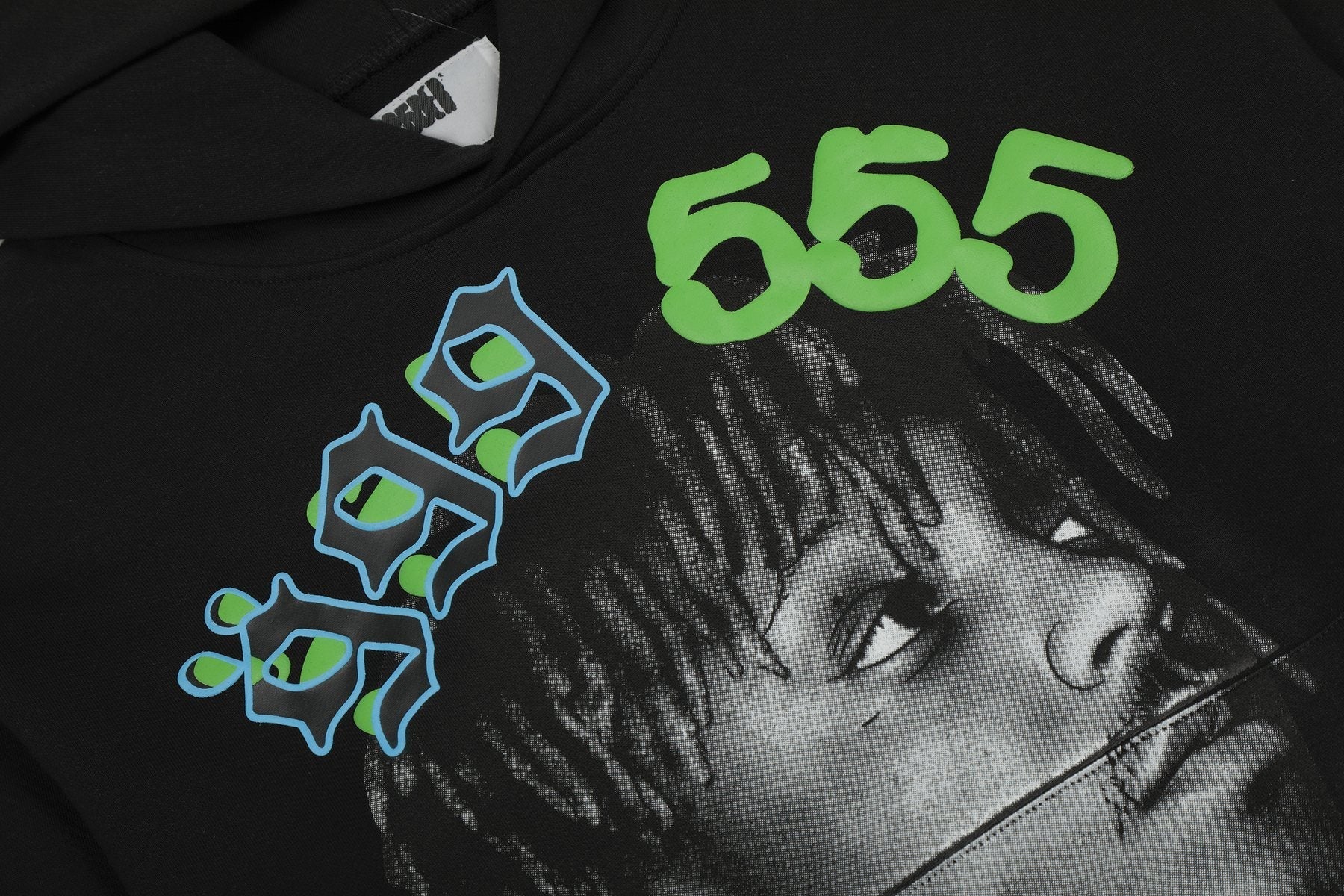 Sp5der Portrait Graphic Hoodie & Jogger Matching Set — detail