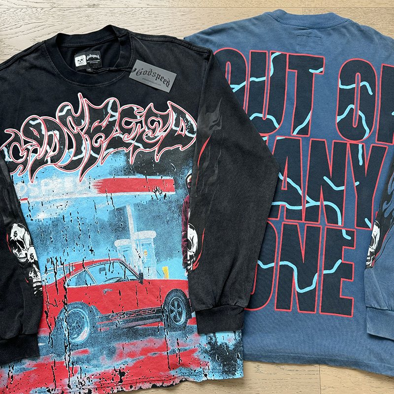 Godspeed Out of Many One Washed Long-Sleeve T-Shirt — context