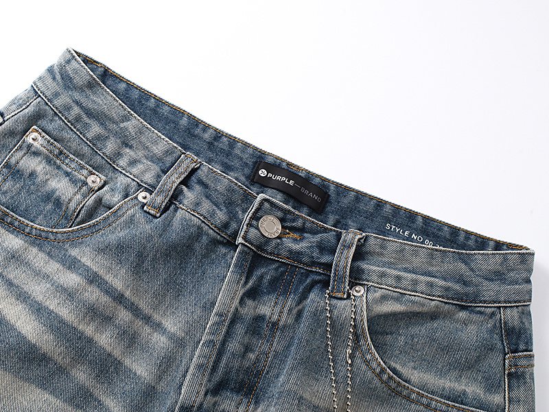 Purple Brand Light Blue Wash Straight-Leg Jeans — detail