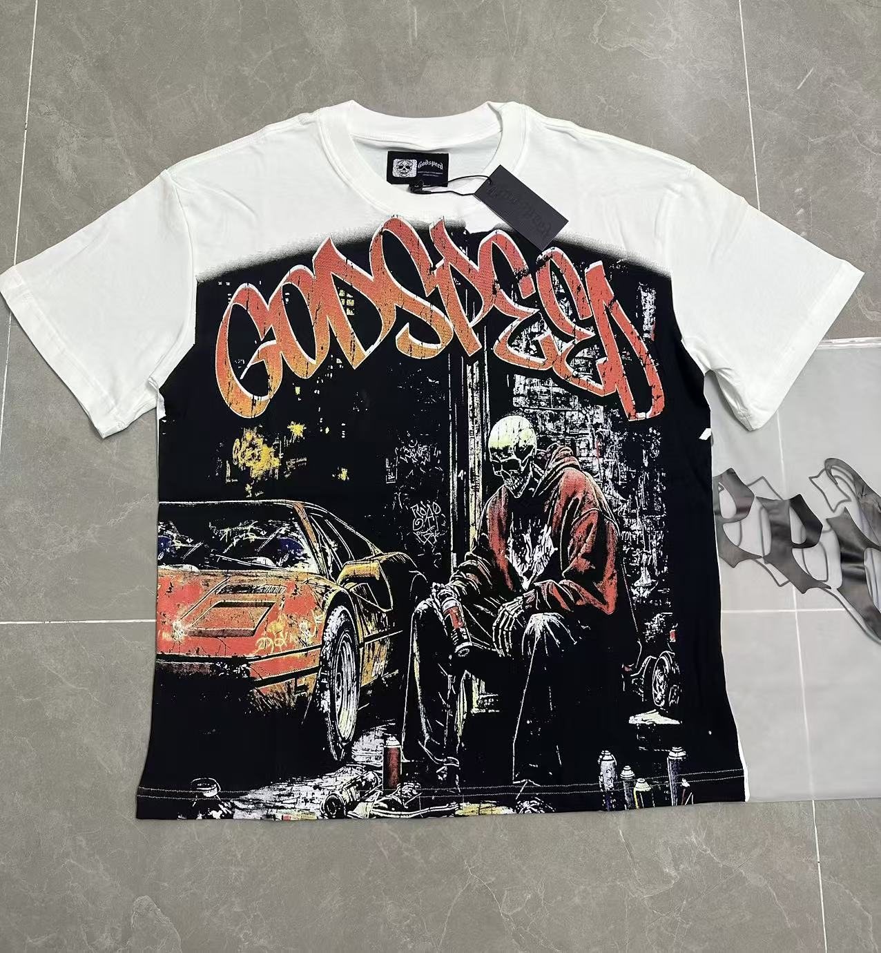 Godspeed Street Scene Graphic T-Shirt — front