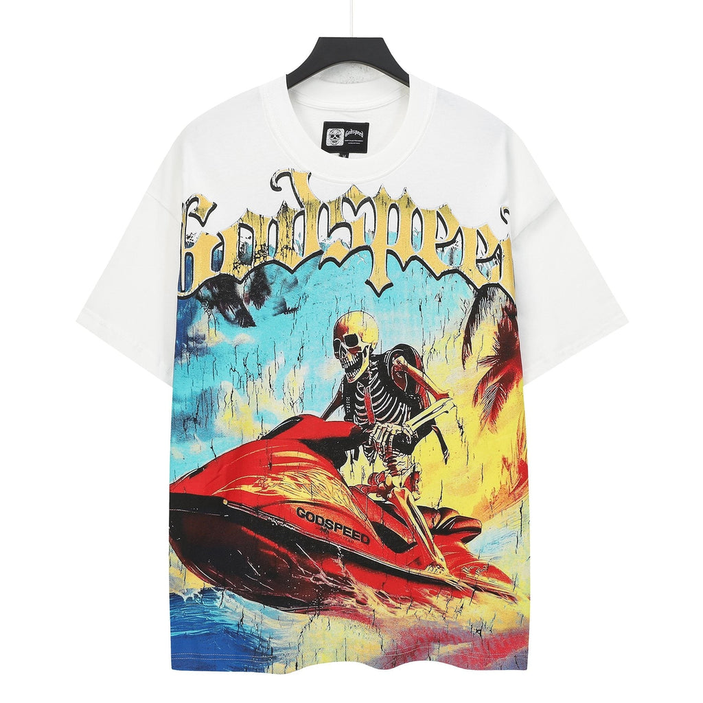 Godspeed Skeleton Jet-Ski Graphic T-Shirt — hero