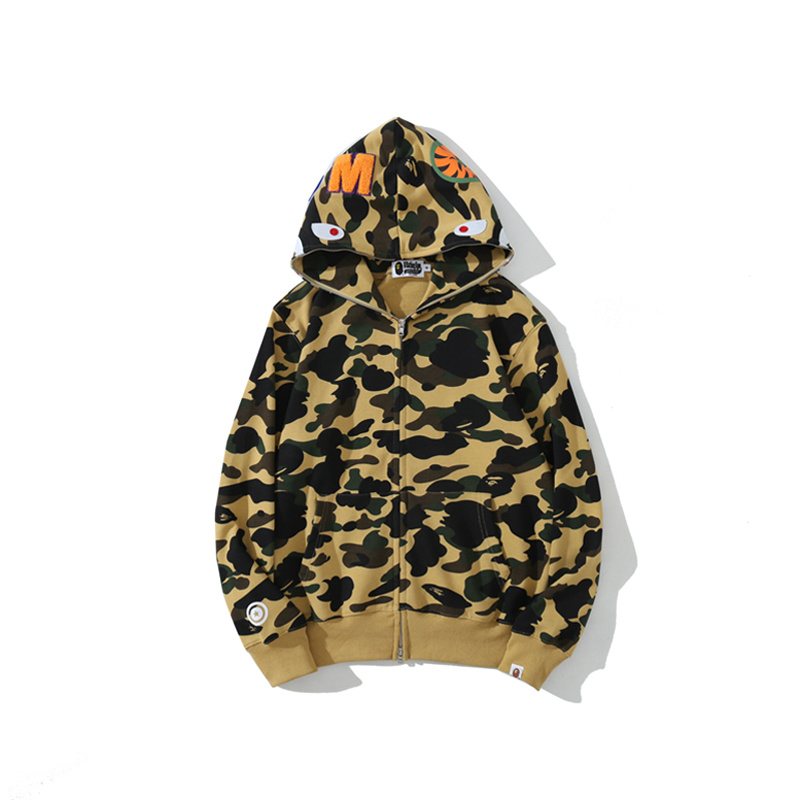 BAPE WGM Shark Camo Zip Hoodie — front