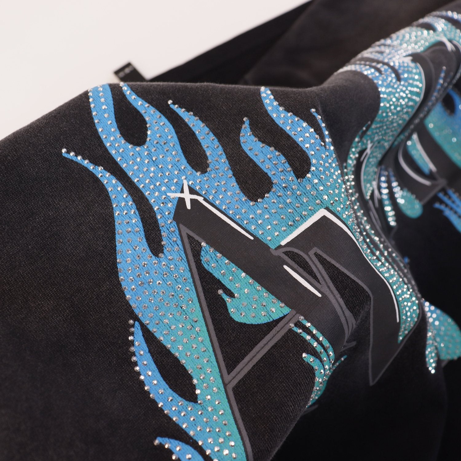 AMIRI Flame Rhinestone Graphic T-Shirt — detail