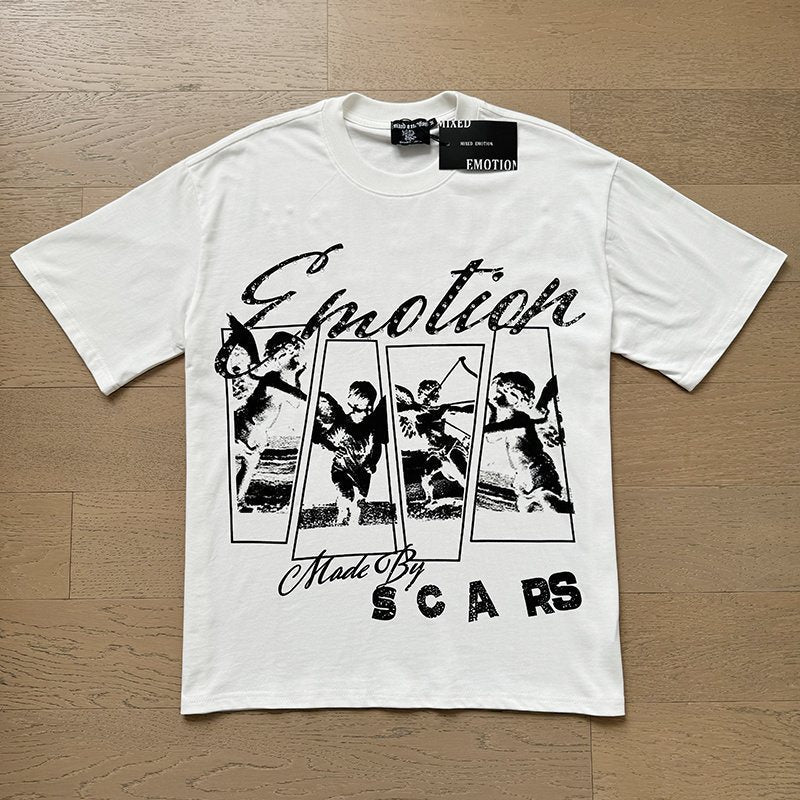 MIXED EMOTION Front-and-Back Graphic T-Shirt — front