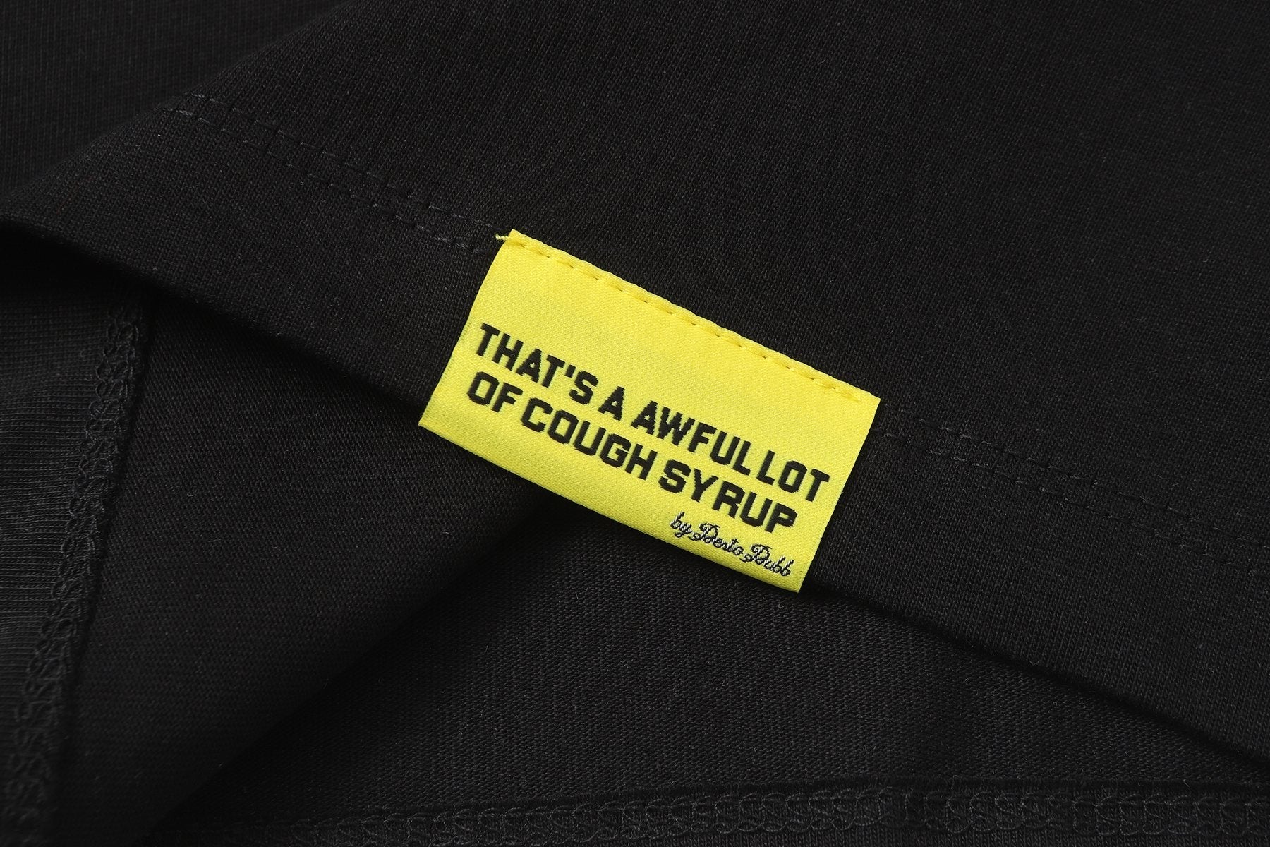 THAT'S A AWFUL LOT OF COUGH SYRUP Purple Front and Back Graphic T-Shirt — hang_tag
